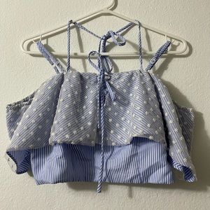 Flower & Stripes Crop Top